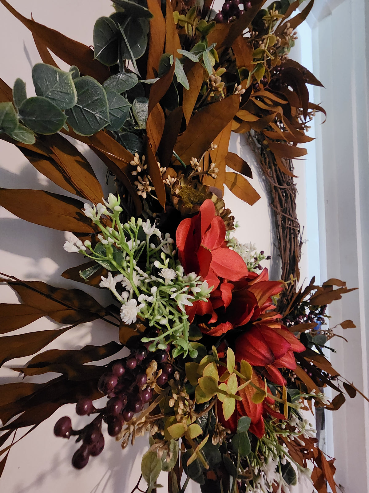 Moody Autumn Farmhouse Wreath – Handmade Fall Grapevine Wreath