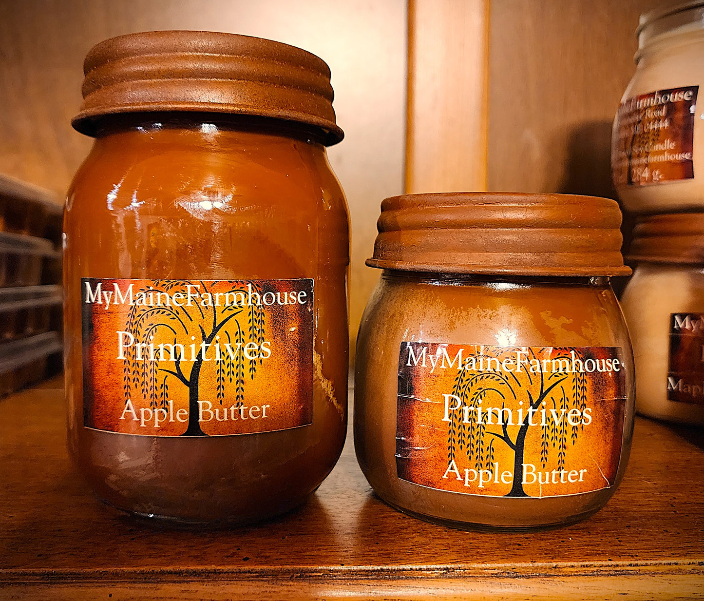 Apple Butter Soy Candle Warm Spiced Apple Scent Cozy Fall Candle Hand-Poured in Maine Non-Toxic