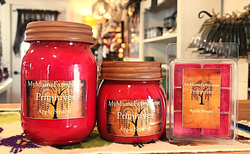 Apple Strudel Soy Candle – Warm Baked Apple & Buttery Pastry Scent Primitive