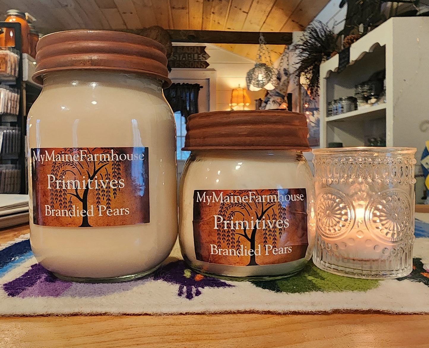 Brandied Pears Soy Candle – Warm Spiced Pear & Cozy Kitchen Scent Primitive
