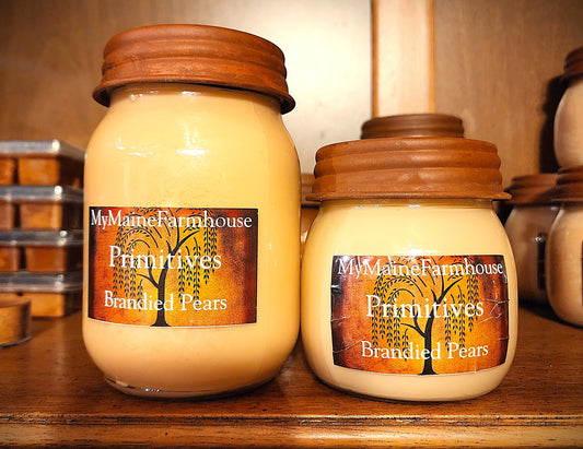 Brandied Pears Soy Candle – Warm Spiced Pear & Cozy Kitchen Scent Primitive