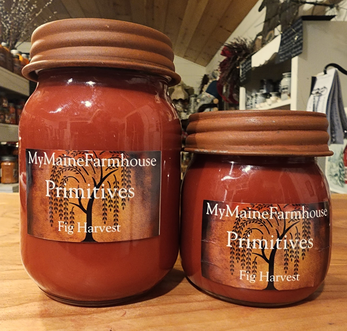 Fig Harvest Soy Candle – Soft Sweet Fig & Warm Earthy Cozy Scent Primitive