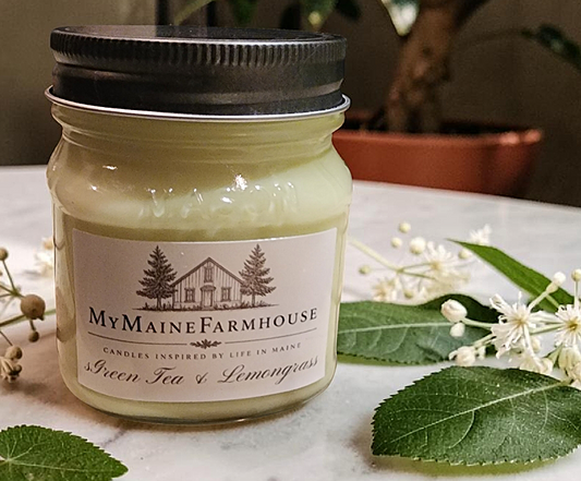 Green Tea & Lemongrass Soy Candle – Fresh Citrus & Calming Spa Scent