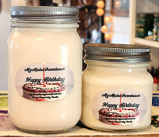 Happy Birthday Soy Candle – Sweet Vanilla Cake & Celebration Scent