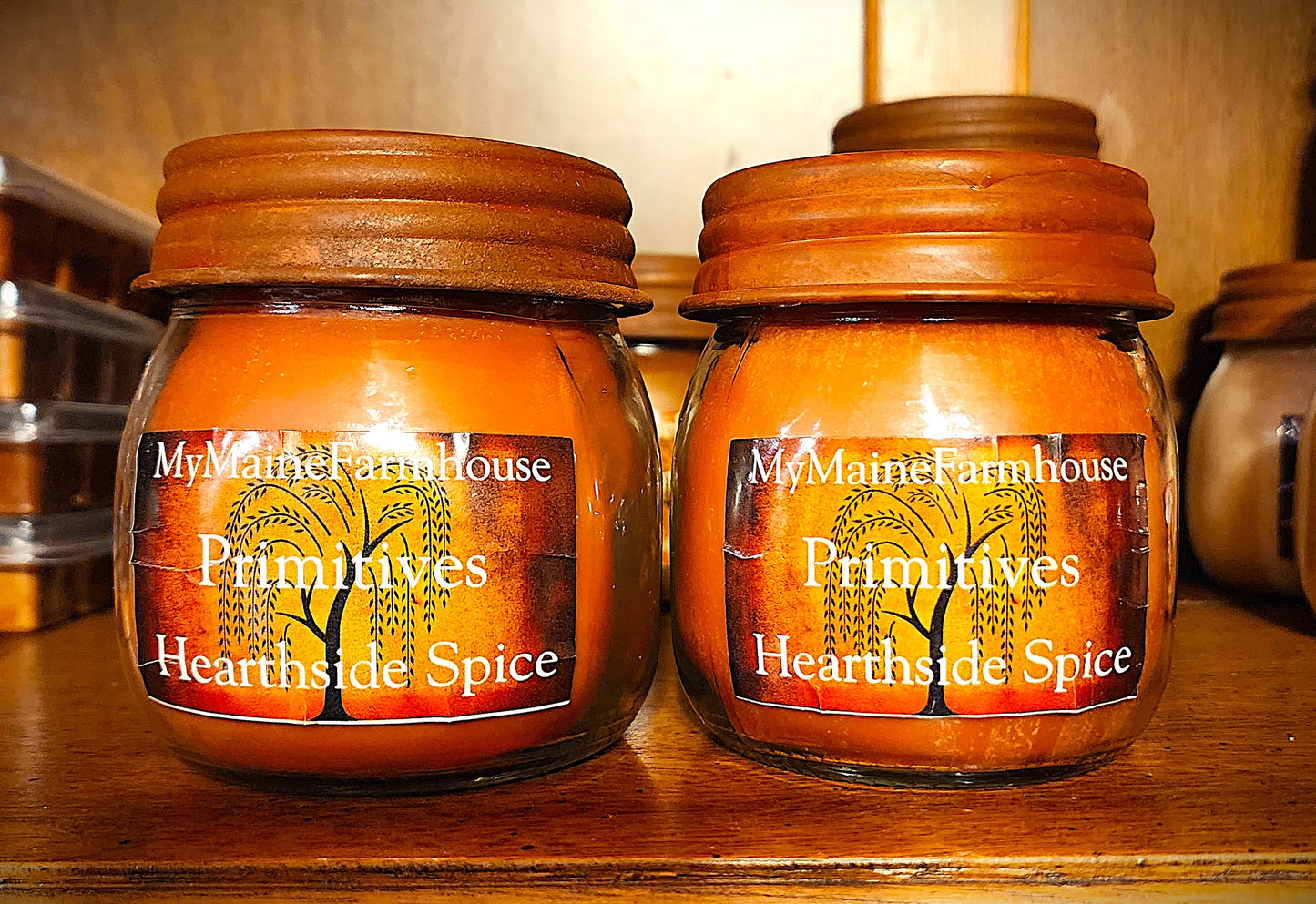 Hearthside Spice Soy Candle – Warm Spiced Cozy Fireside Scent Primitive