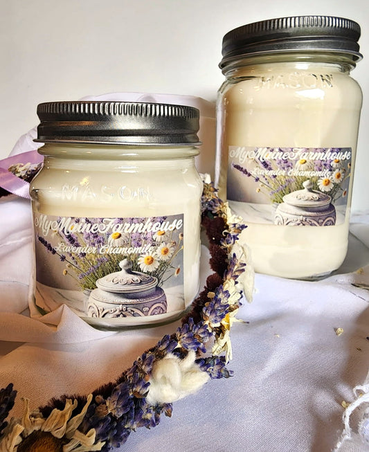 Lavender Chamomile Soy Candle | Calming Floral Herbal | Hand-Poured in Maine