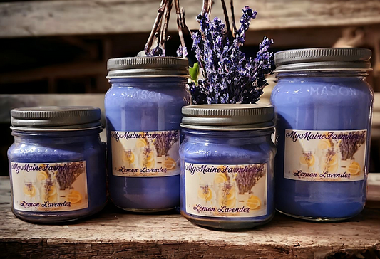 Lemon Lavender Soy Candle | Fresh Citrus & Lavender | Hand-Poured Candle by MyMaineFarmhouse