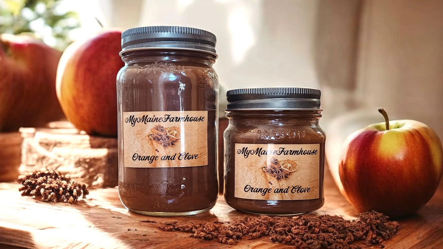 Orange & Clove Soy Candle | Warm Spiced Citrus Farmhouse Candle
