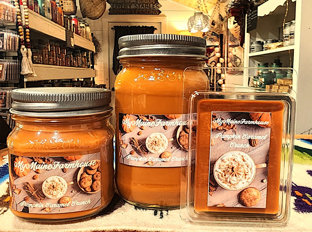 Pumpkin Caramel Crunch Soy Candle – Sweet Pumpkin, Caramel & Cozy Fall Scent