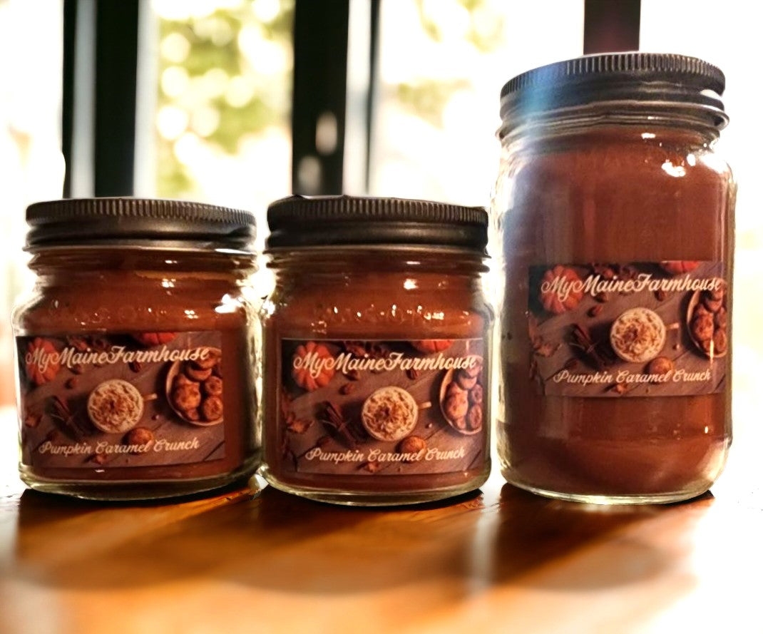 Pumpkin Caramel Crunch Soy Candle – Sweet Pumpkin, Caramel & Cozy Fall Scent