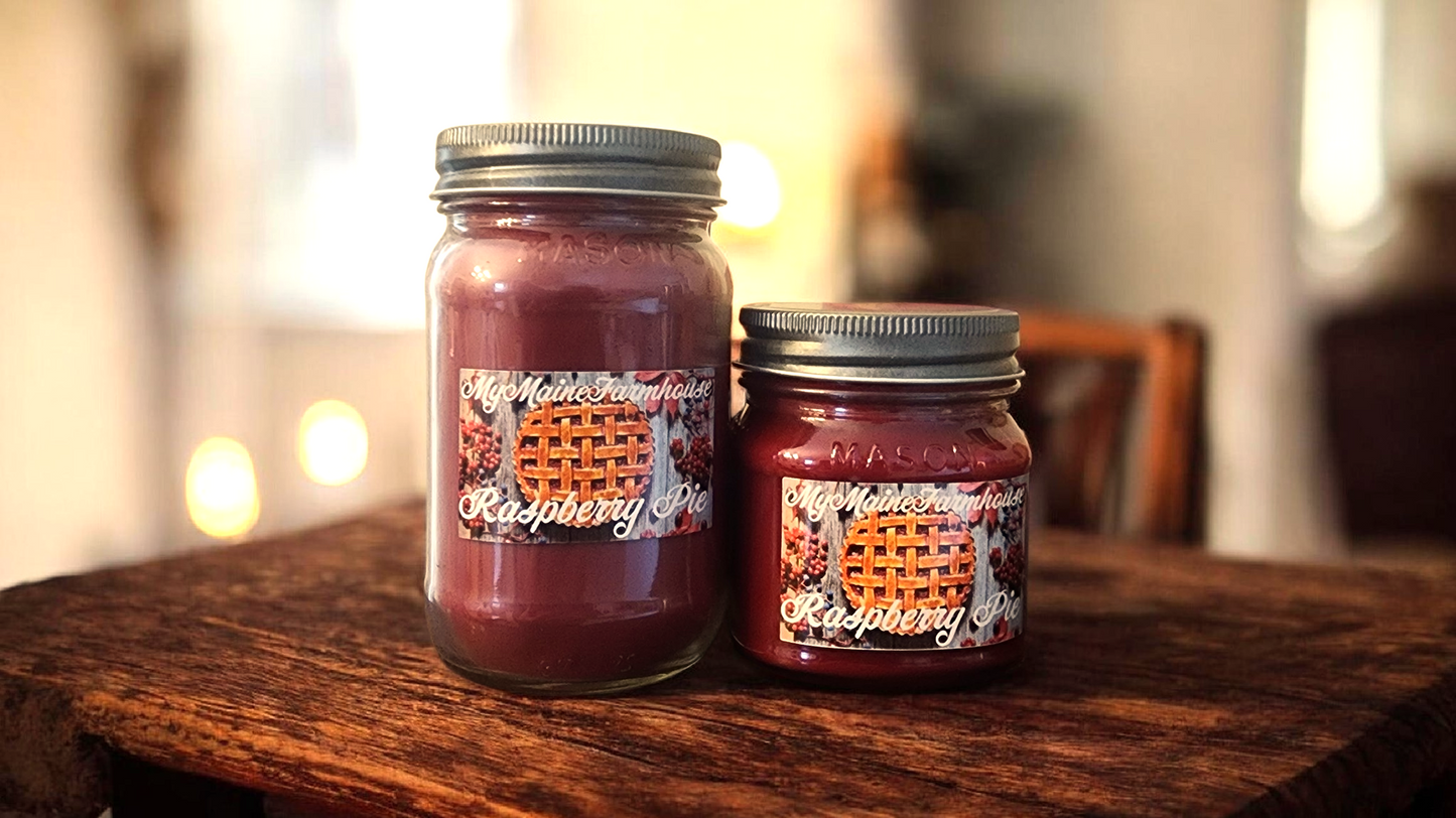 Raspberry Pie Soy Candle – Sweet Tart Berry & Warm Bakery Scent