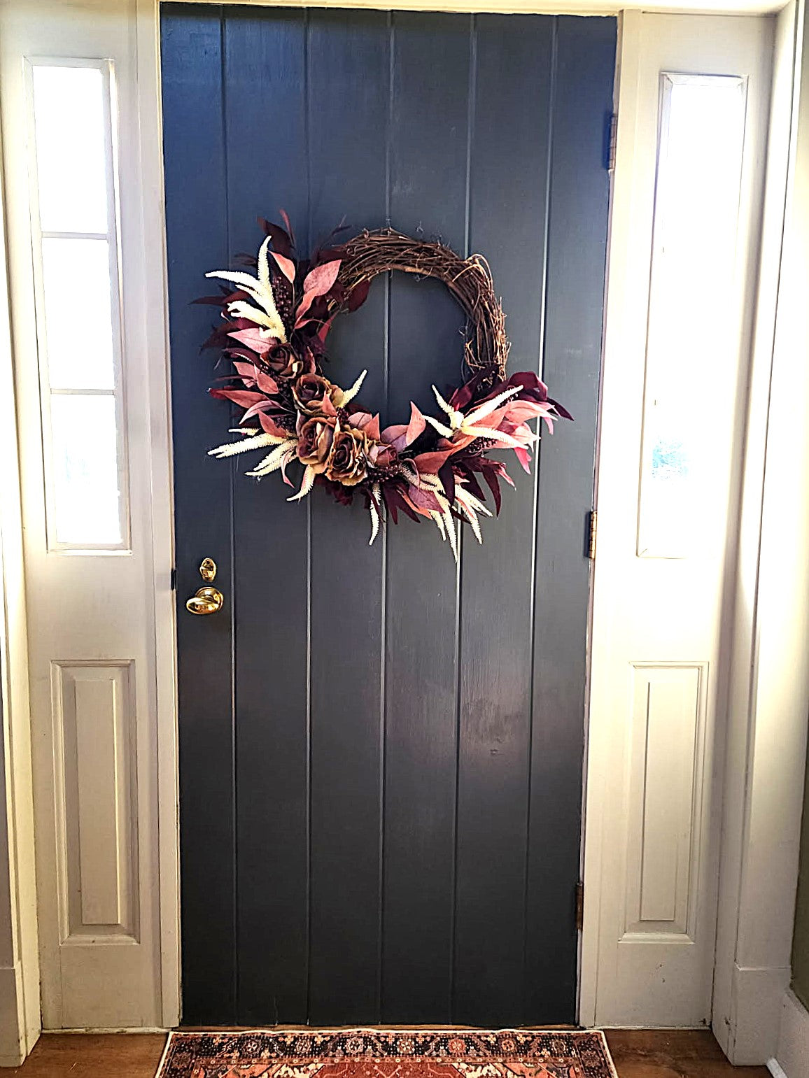 Romantic Moody Farmhouse Wreath – Autumn Floral Wreath