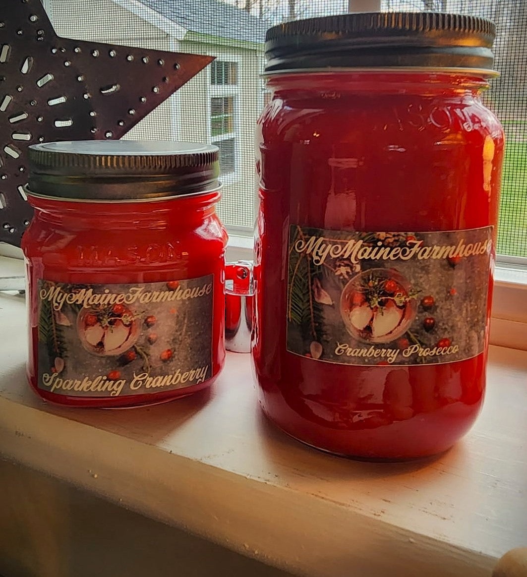 Sparkling Cranberry Soy Candle | Cozy Holiday Farmhouse Candle