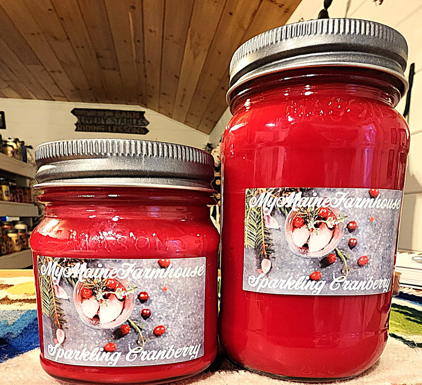 Sparkling Cranberry Soy Candle | Cozy Holiday Farmhouse Candle