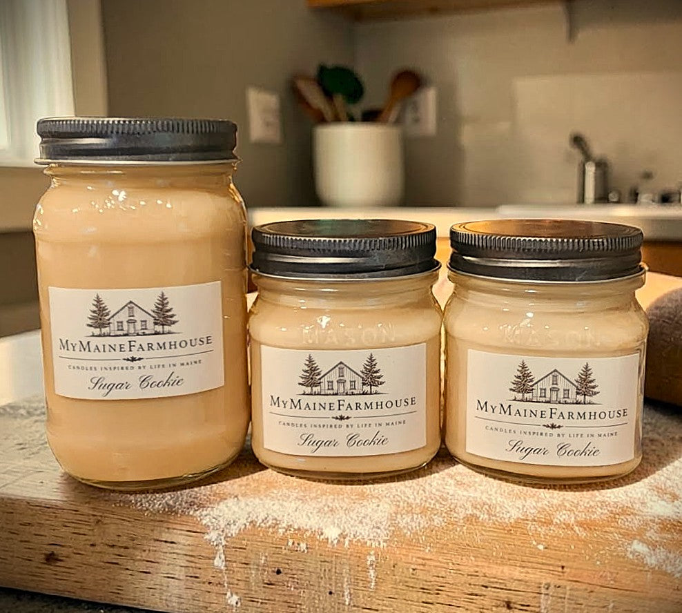 Sugar Cookie Soy Candle Sweet Vanilla Bakery Scent Warm Homemade Cookie Candle Hand-Poured in Maine