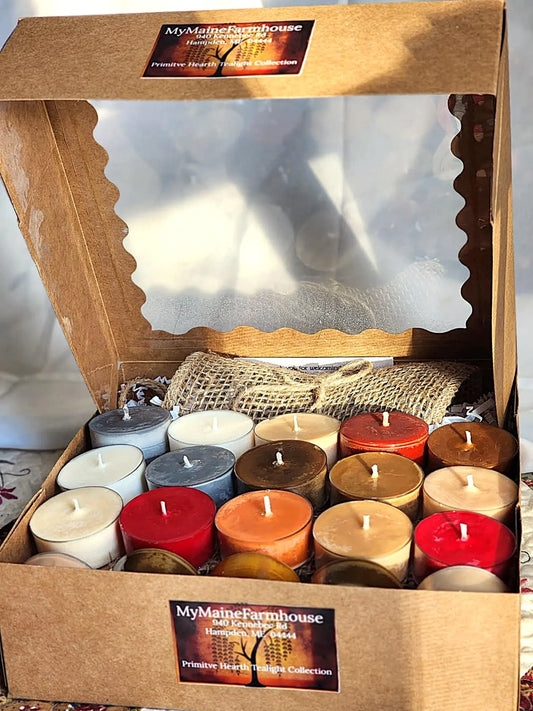 Primitive Hearth Tealight Collection | Cozy Farmhouse Soy Candle Sampler