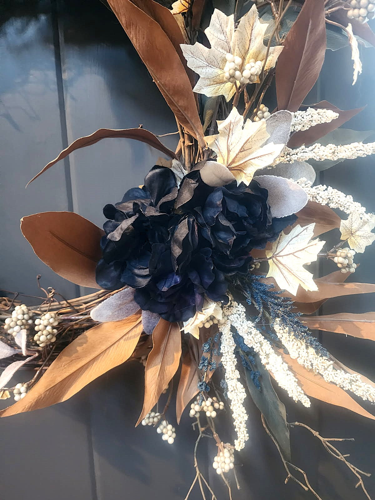 The Last Garden Wreath | Moody Fall Grapevine Wreath | Autumn Farmhouse Front Door Decor