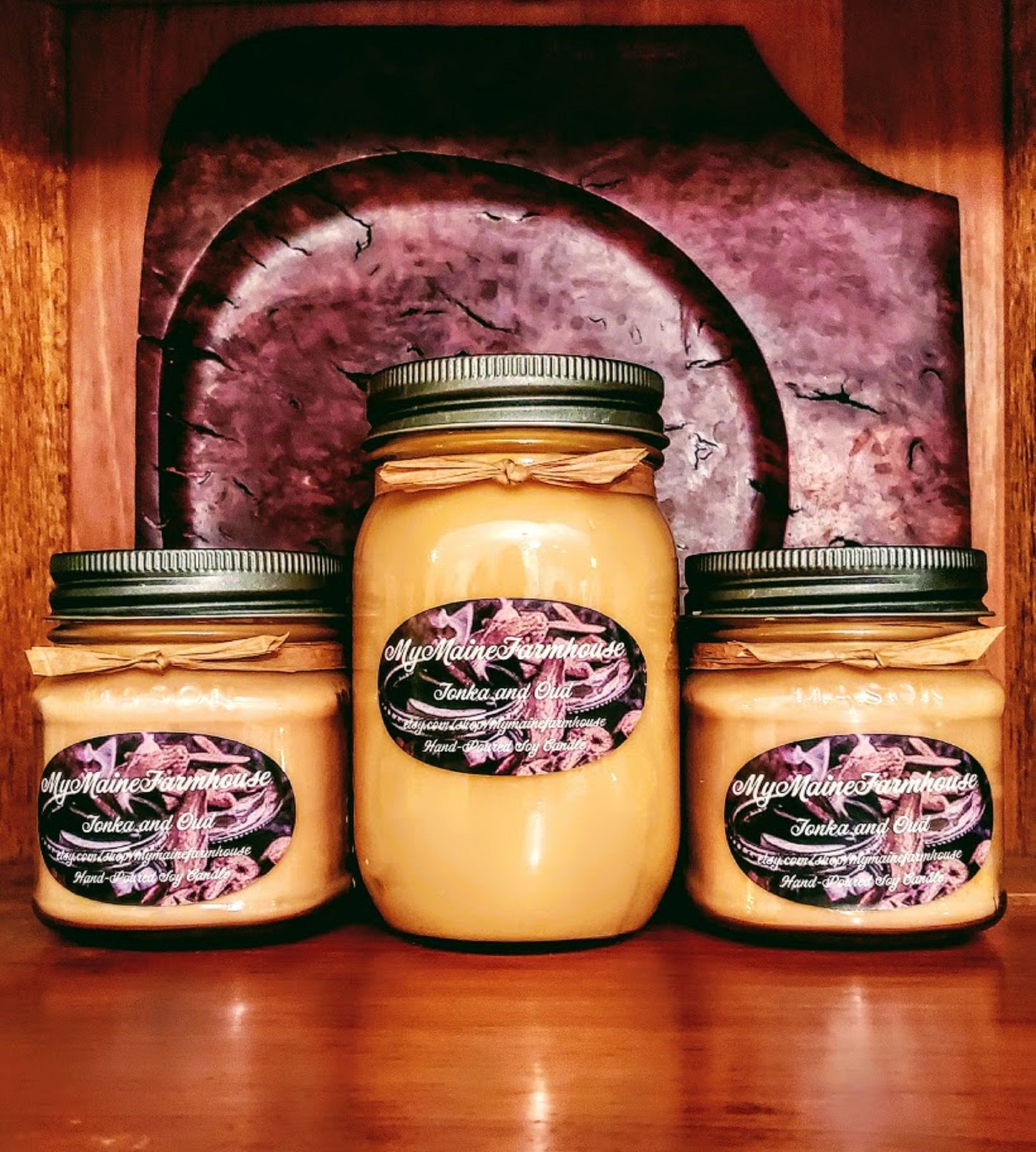 Tonka & Oud Soy Candle – Warm Sweet Tonka & Deep Wood Luxury Scent