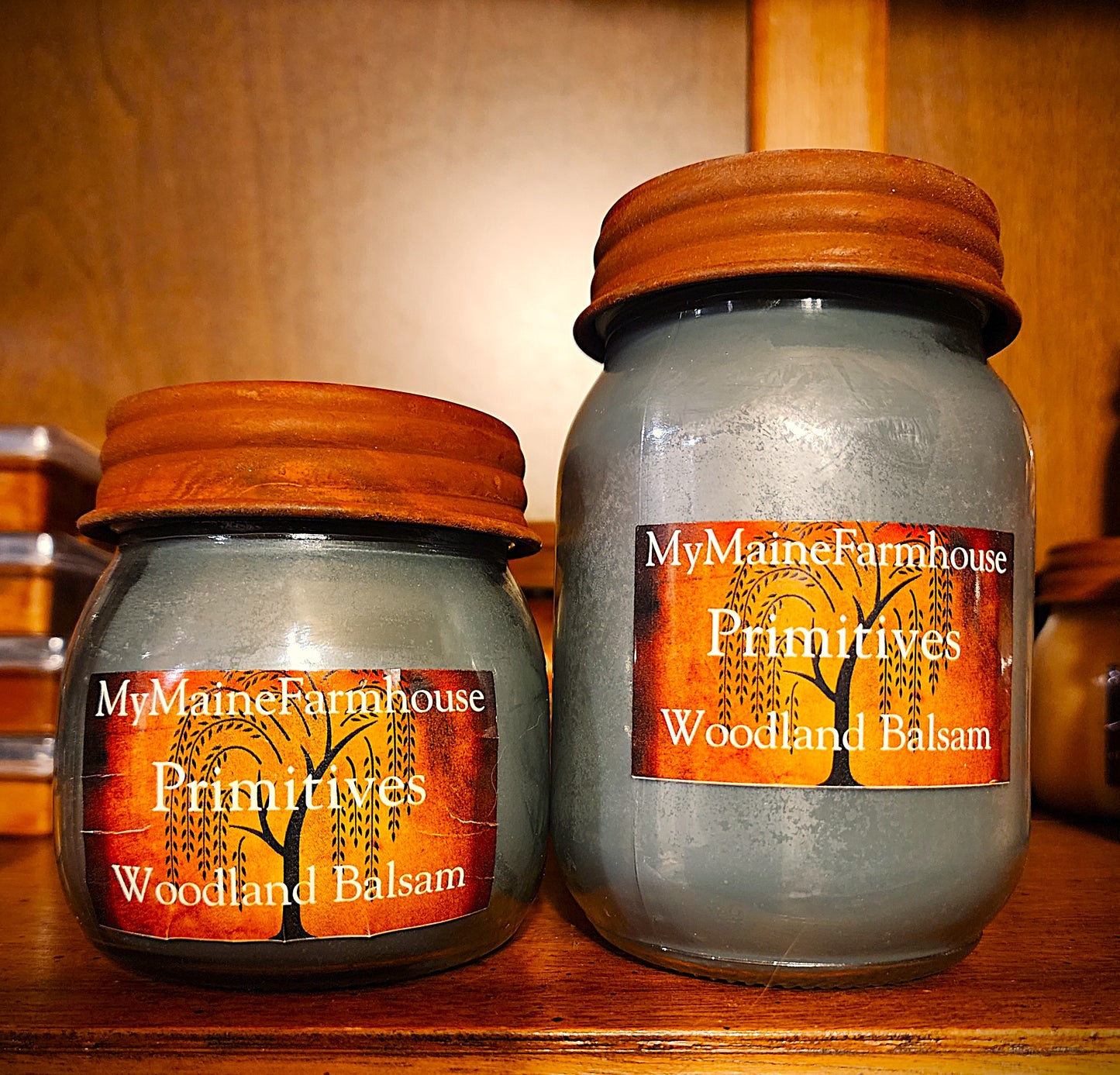 Woodland Balsam Soy Candle – Fresh Evergreen Forest & Maine Woods Scent Primitive