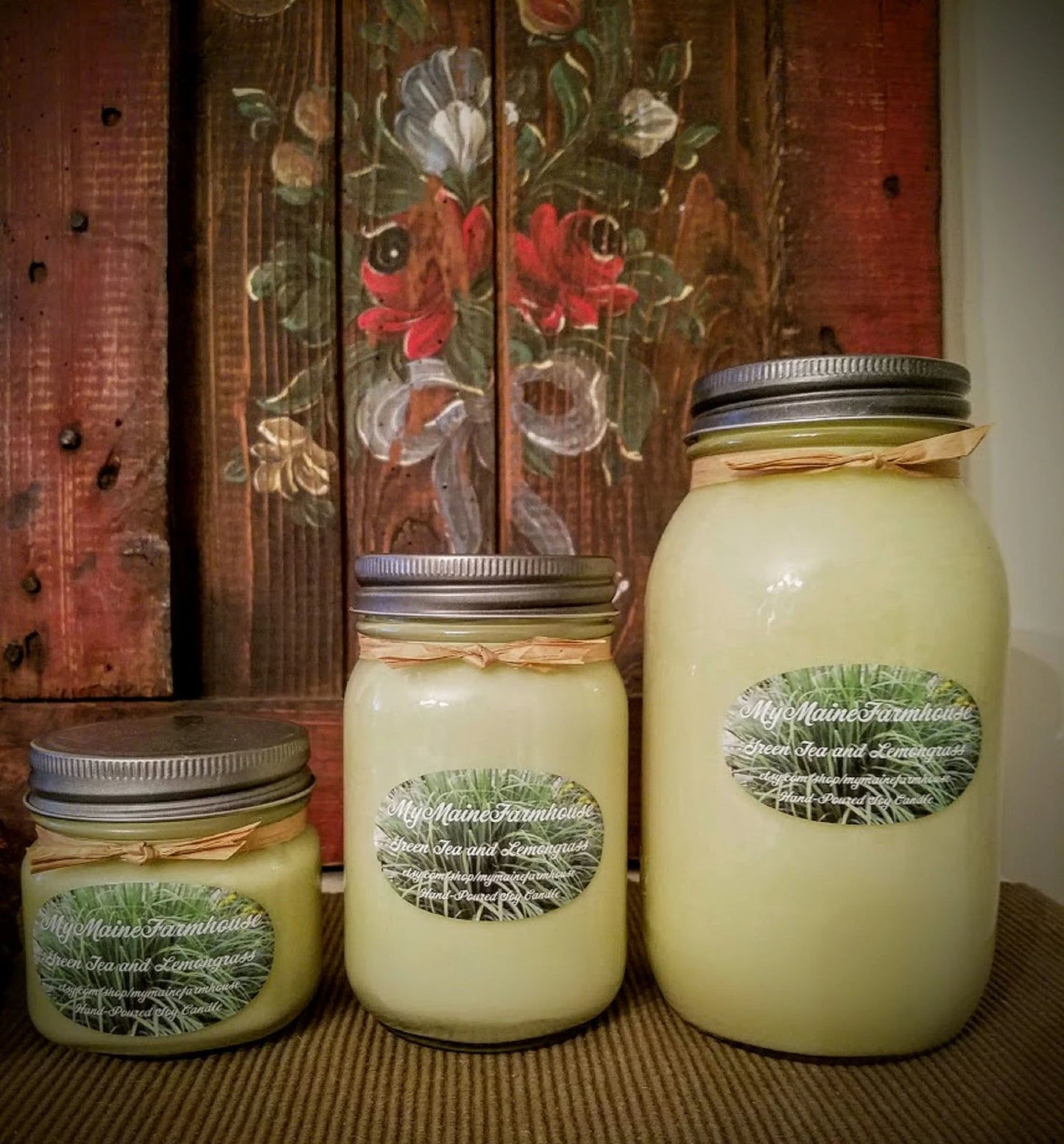 Green Tea & Lemongrass Soy Candle – Fresh Citrus & Calming Spa Scent