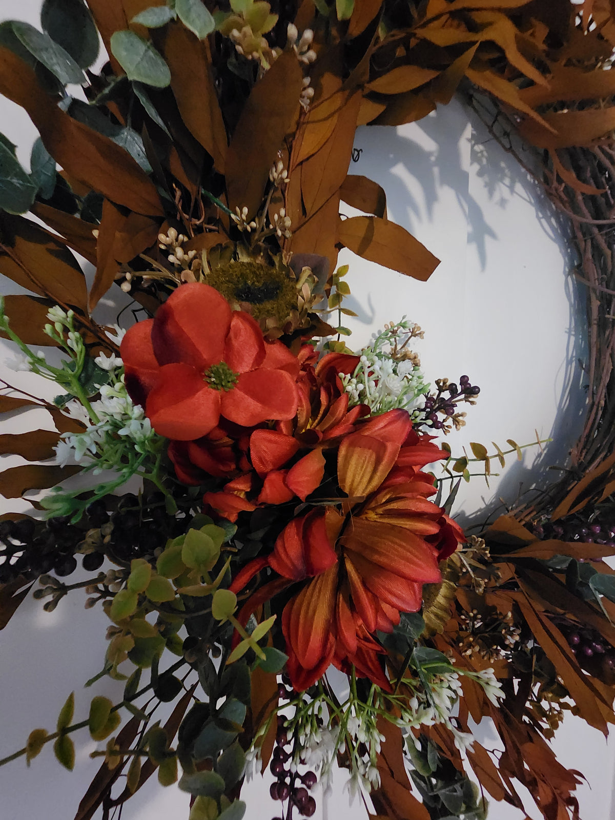 Moody Autumn Farmhouse Wreath – Handmade Fall Grapevine Wreath