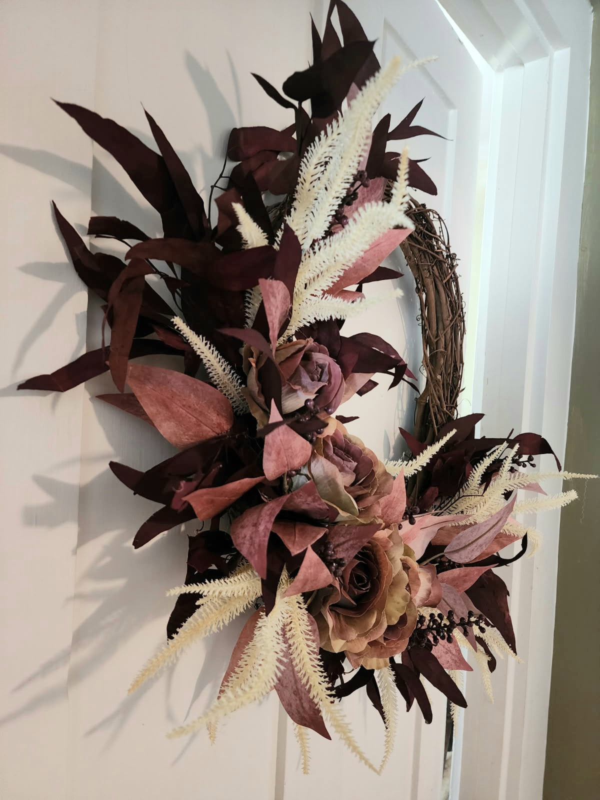 Romantic Moody Farmhouse Wreath – Autumn Floral Wreath