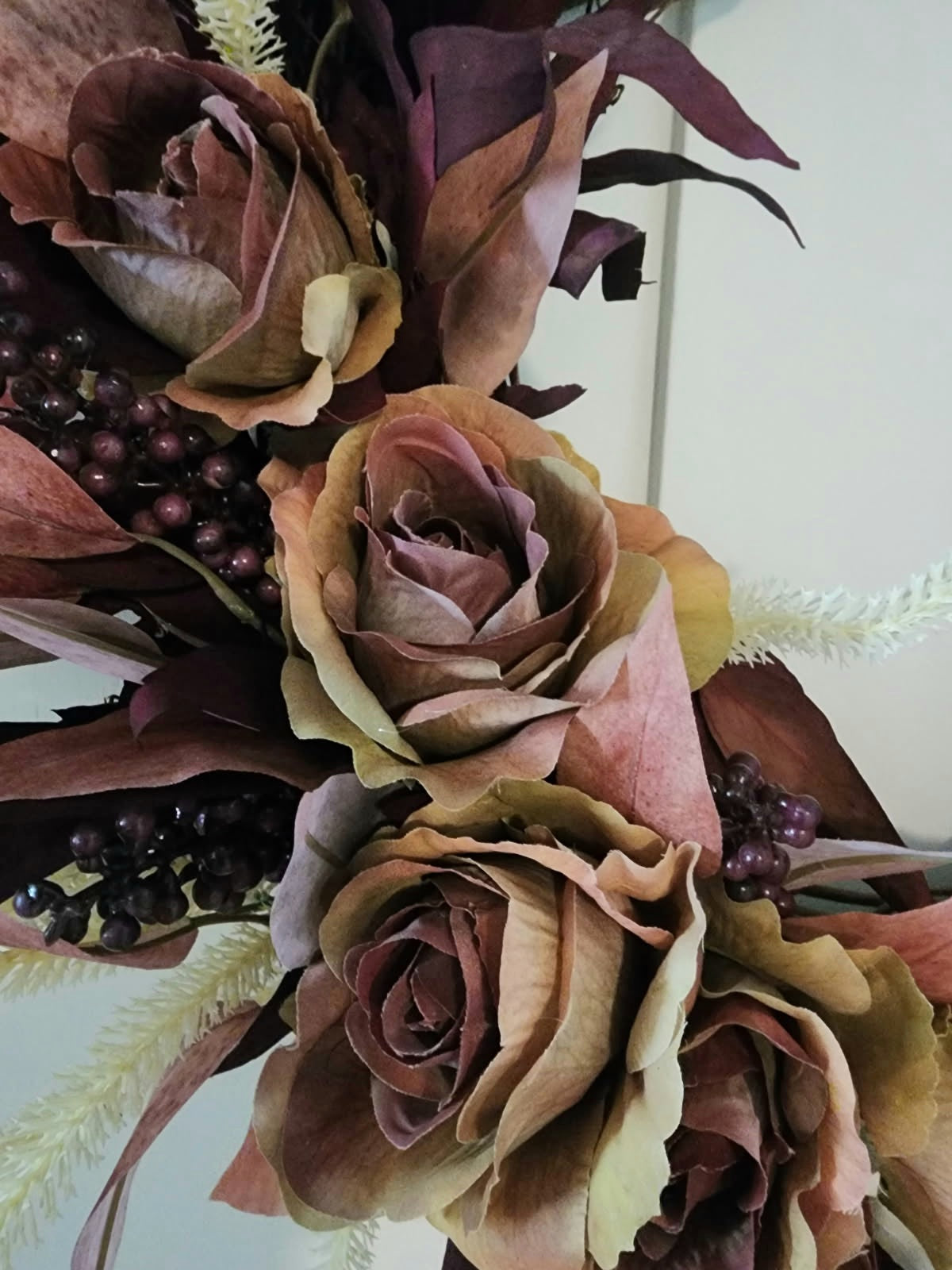 Romantic Moody Farmhouse Wreath – Autumn Floral Wreath